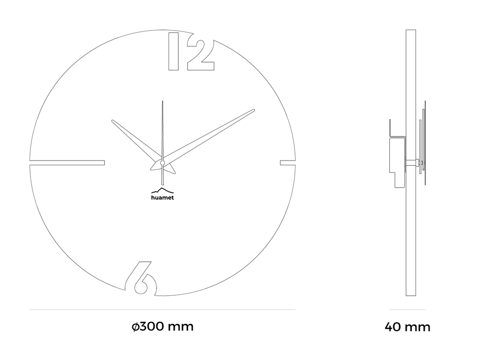 Puhr - Geräuschlose Wanduhr, Eichenholz, rund, ø 30 cm